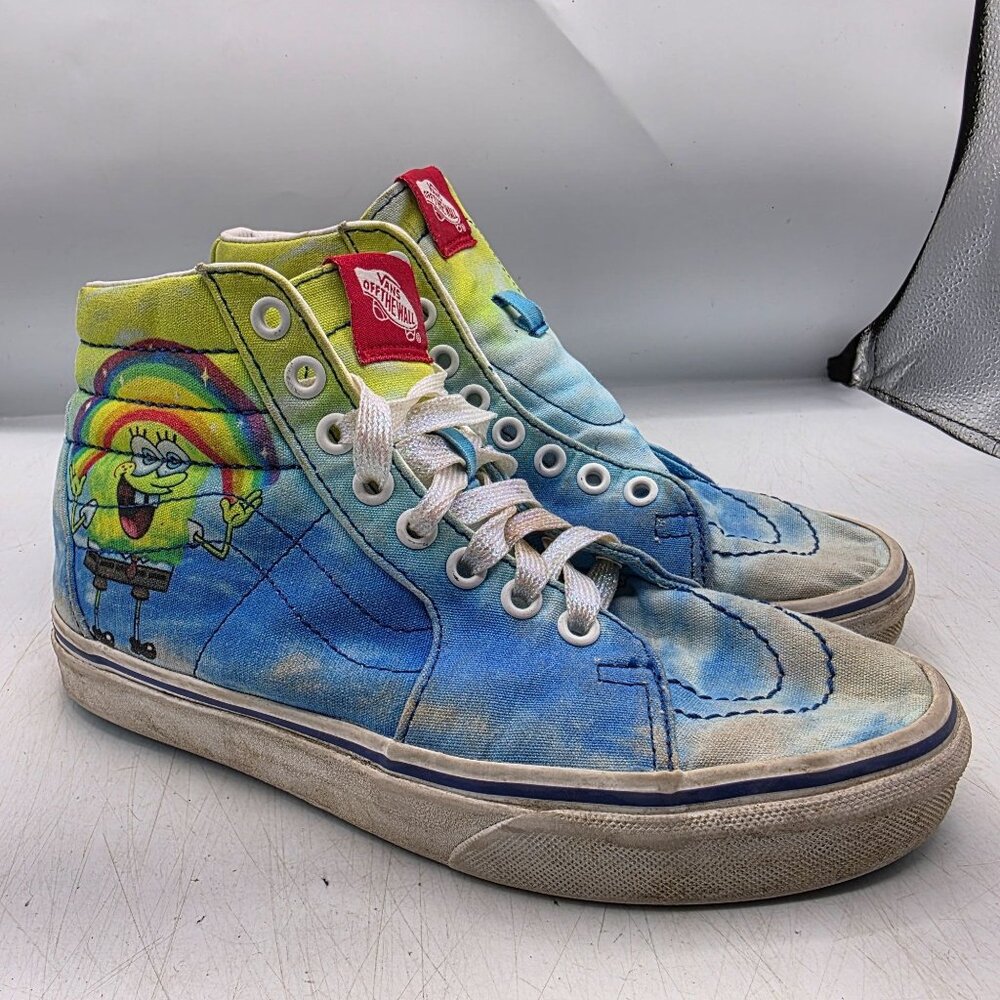 Vans Sk8-Hi x Spongebob Squarepants Womens Size 6.5 Blue Sneaker Shoes Walking